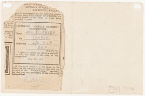 Soumission à un concours de journal, 1917