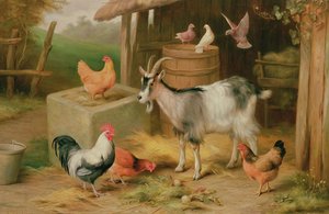 Scène de cour de ferme - Edgar Hunt