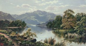 Scène de lac au nord du Pays de Galles - Edgar Longstaffe