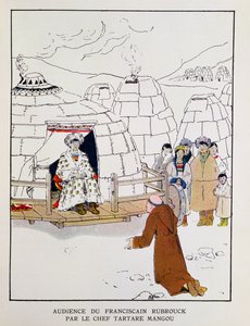 William Rubruck (c.1200-c.1256) devant le chef tartare Mangu en 1251, d