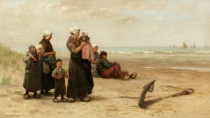 En attendant le retour des navires sur la plage de Katwijk