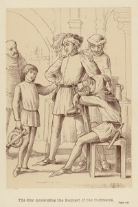 Le garçon répondant à la demande des ivrognes (litho)