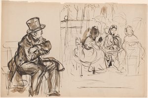 Scène dans un café parisien - Edme Alexis Alfred Dehodencq
