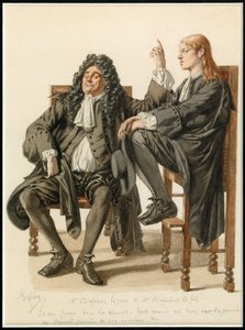 Portait de Monsieur Diafoirus pere et fils, c.1870 (watercolor) - Edmond Aime Florentin Geffroy