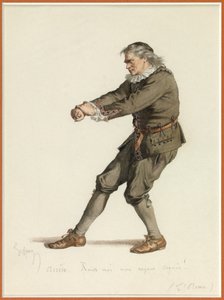 Portrait de Harpagon, vers 1870 (aquarelle) - Edmond Aime Florentin Geffroy