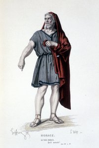 Le personnage du vieil Horace dans la tragédie Horace - Théâtre complet : (Collection de pièces de Corneille) dessin de Geffroy, gravure de L. Wolff - éd. Laplace, Sanchez et Cie, Paris 1884 - Edmond Aime Florentin Geffroy
