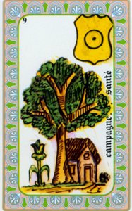 Tarot par le mage Belline dessiné par Edmond Billaudot vers 1845 et donné au voyant Belline pour réédition : carte de la santé du pays