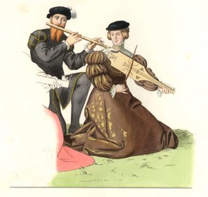 Gentilhomme et dame, couple de musiciens anglais