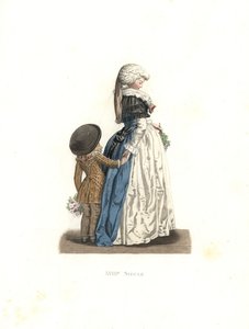 Jeune femme et petit garçon, France