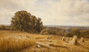 Un paysage étendu avec des moissonneurs, 1873