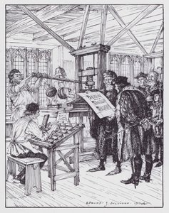 William Caxton dans son atelier d