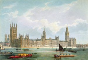 Les nouvelles maisons du Parlement, gravé par Thomas Picken publié par Lloyd Bros. et Co., 1852