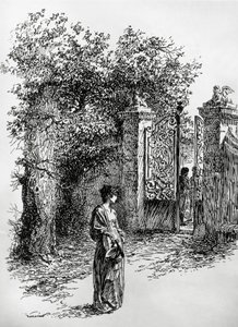 Femme devant une porte, illustration pour La tempête, Satet, Turin