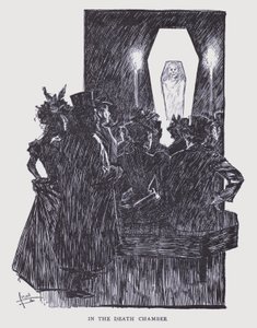 Bohemian Paris : Dans la chambre de la mort (litho) - Edouard Alfred (1875 1954) Cucuel
