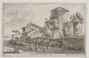 Vues diverses dans et autour de Rome : Tombeau le long de la voie Appienne