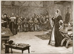 Procès de Marie Stuart au château de Fotheringhay, illustration de 