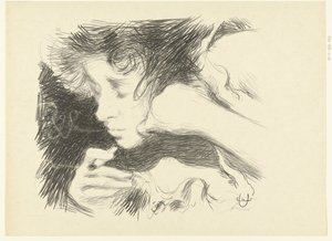Tête de femme fumant une cigarette et les yeux fermés