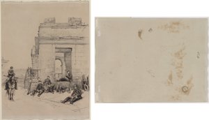 Soldats au repos (recto) Esquisse d