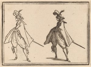 Gentleman en grand manteau, vue de face - Edouard Eckman after Jacques Callot