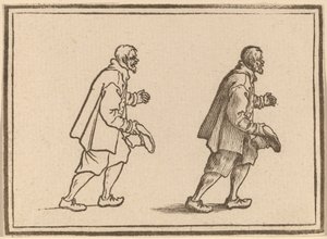 Paysanne avec chapeau à la main - Edouard Eckman after Jacques Callot