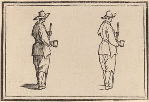 Paysanne avec une tasse - Edouard Eckman after Jacques Callot