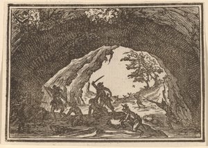 Soldats attaquant des voleurs - Edouard Eckman after Jacques Callot