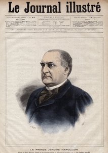 Jérôme Bonaparte dit Plon (Plonplon) (1822-1891) (Napoléon-Jérôme Bonaparte ou Prince Jérôme Napoléon), fils de Jérôme Bonaparte (1784-1860) - Gravure de Navellier dans « Le Journal Illustré » de 1891 - Edouard Felicien Eugene Navellier