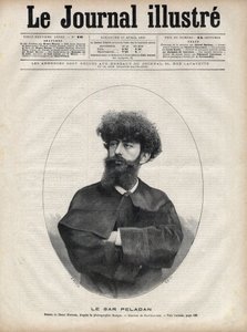 Le Sar Mérodack Joséphin Péladan, pseudonyme de Joséphin Péladan (1858-1918) écrivain et occultiste français - Gravure de Navellier dans « Le Journal Illustré » de 1892 - Edouard Felicien Eugene Navellier