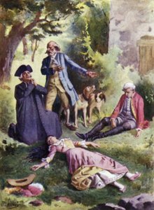 Mort, mort ! dit Patience, et voilà le meurtrier ! (Illustration pour Mauprat de George Sand)
