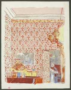 Intérieur avec papier peint rose I, planche cinq de Paysages et intérieurs - Édouard Jean Vuillard