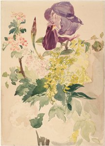 Composition florale avec iris, cytise et géranium, 1880