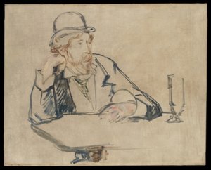 George Moore (1852-1933) au café - Édouard Manet