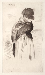 La petite fille tenant un bébé - Édouard Manet