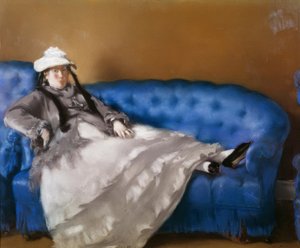 Madame Manet sur le canapé bleu - Édouard Manet