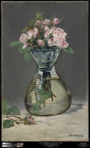 Roses mousseuses dans un vase - Édouard Manet