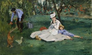 La famille Monet dans leur jardin à Argenteuil, 1874