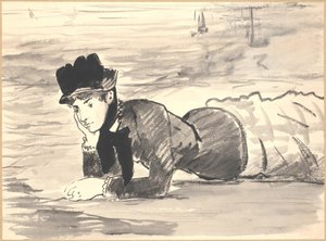 Femme allongée sur la plage. Annabel Lee