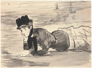 Femme allongée sur la plage. Annabel Lee, vers 1881 - Édouard Manet