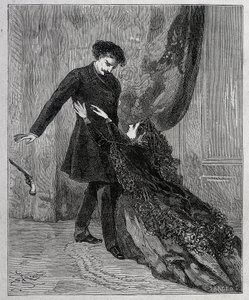 Edmond Dantès et Mercedes - Gravure de Riou, dans "Le Comte de Monte-Cristo" d