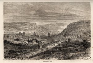 Vue générale de Cusco, ancienne capitale des Incas, dessin de Riou, pour illustrer le voyage de Paul Marcoy à travers l