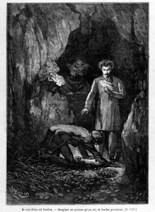 Je suis Edmond Dantès - Gravure par Riou, dans « Le Comte de Monte-Cristo » par A. Dumas, éd. Jules Rouff & Cie