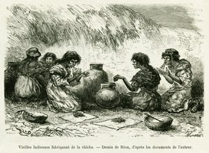 Vieilles Indiennes faisant du shisha (illustration de Voyage dans le delta du Pilcomayo et de Buenos Aires à Sucre) - Edouard Riou