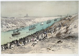 Passage à El-Guisr dans « Inauguration du canal de Suez par G. Nicole. 1869