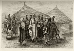 Femmes de Samory Touré (vers 1835-1898) chef de guerre de la boucle du Niger et leur superviseur, Sonninke, qui sait lire et écrire l
