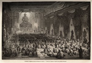 Cérémonie religieuse dans une lamasserie chinoise - Edouard Vaumort