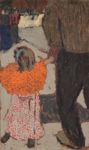 Enfant portant un foulard rouge