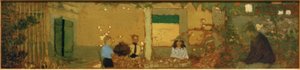 Famille dans le jardin