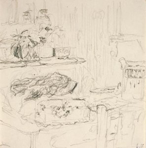 Intérieur avec table carrée
