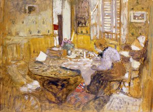 Madame Vuillard lisant dans la salle à manger, rue Truffant, 1903