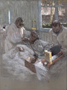 Le cardiologue Henri Vaquez (1860-1936) et son assistant, le docteur Parvu, à la Pitié, vers 1918-21 - Edouard Vuillard